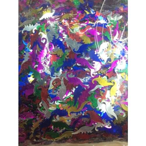 50g/lot Dinosaur Sequins 20*9mm PVC Sequin Cute Flat Paillette Animal Decoration Mix Colors Confetti