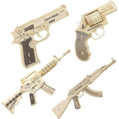 Pure Wood Handmade Wood Solid Picture Puzzle Model Home Decor Decoration Figurine DIY Jigsaw Model Ornament Creative Gifts