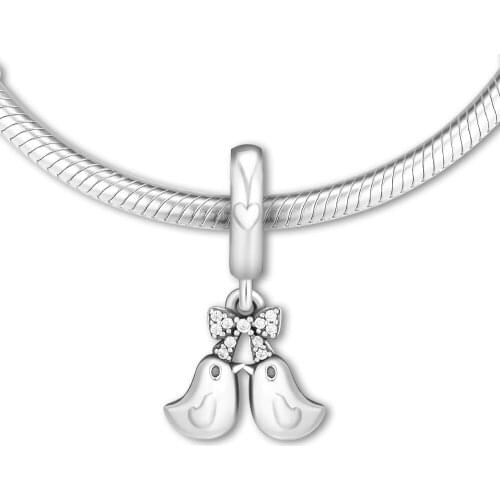 Fits for Pandora Charms Bracelets Forever Love Beads 100% 925 Sterling-Silver-Jewelry Free Shipping