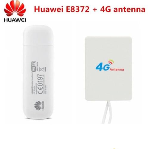 Unlocked Huawei E8372 E8372h-153 + 28DBI 4G Signal Amplifier 3M Antenna double TS9 connector 150Mbps LTE USB modem WiFi dongle