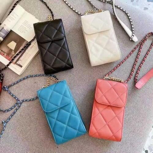 CC Luxury Leather Crossbody Cover for All of Below 6.7 Inch Smartphone For iphone 12 11 Pro Max Chain Pouch Case Samsung S20 Fe