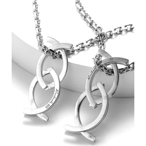 Ruibeila couple pendentif collier niche design 925 en argent sterling hommes et femmes personnalité baiser poisson pendentif