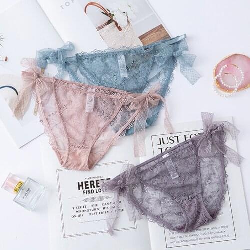 Sexy Lingerie Women Temptation Panties Transparent Lace Thong Brief Sleepwear Erotic Underwear Hollow Out Pants Sleepwear M-XL