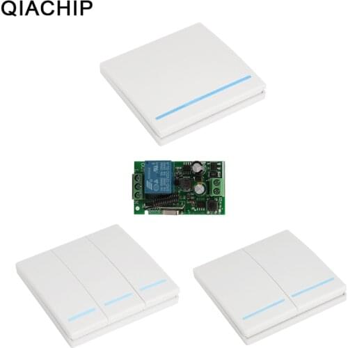 QIACHIP Universal 433MHz Wireless Remote Control Switch AC 85V 110V 220V 1CH RF 433 MHz Relay Receiver Module For Light Switches