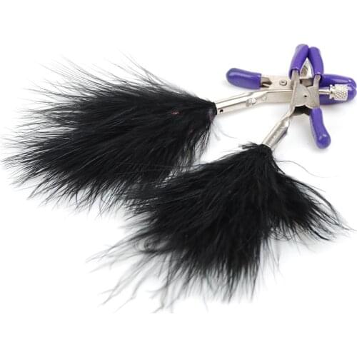 Feather Breast Nipple Clips Nipple Clamps Flirting SM Bondage Sex Toys Breast Body Tease Tickle Sex Tools Adult Games for Women
