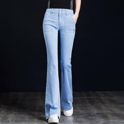 Womens jeans spring autumn Slim High waist Straight Pants Full Length jeans N0194