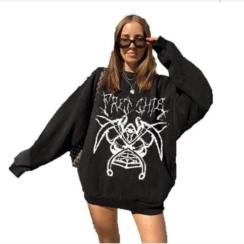 2021 Women/Girl Cotton O-Neck Cartoon Print Long Sleeve Casual Loose Catch Fleece Thick Sweatshirts Army Green/Black/Lake Blue