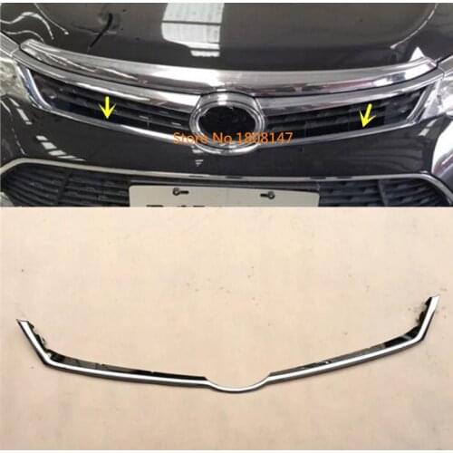 Car Garnish ABS Chrome Front Engine Machine Grille Grill Upper Hood Stick Lid Trim Lamp 1pcs For Toyota Camry 2015 2016 2017