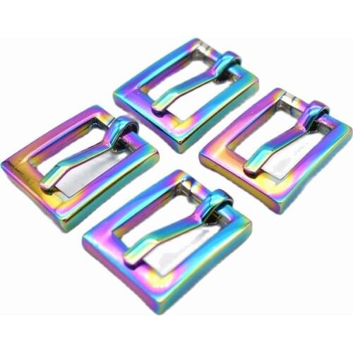 10mm Rainbow Adjustable Belt Buckle Slide Buckle Metal Purse clasp Buckles Bag ring strap buckles Handbag webbing hardware -10pc