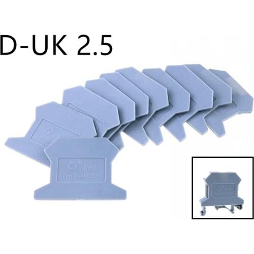 10pcs/lot D-UK2.5/1.5 END PLATE Din Rail Uneiversal screw type Terminal Blocks End Cap FREE SHIIPING apply to UK2.5B UK1.5N