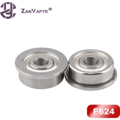 10pcs/lot F624 ZZ Flange Bushing Ball Bearings F624ZZ 4*13*5 mm for 3D printer Free Shipping