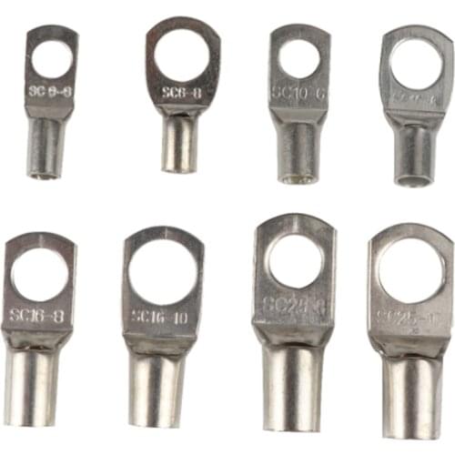 120Pcs 8 Mixed Car T2 Copper Terminals Connector Cable Lugs Kit SC6-6 to SC25-10