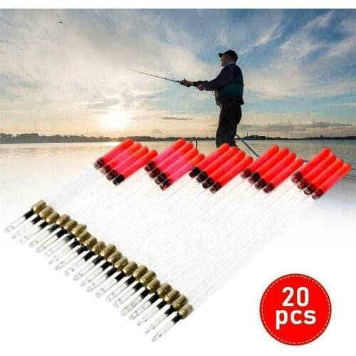 20pcs Mixed Loaded Fishing Crystal Waggler Floats Carp Tackle Fishing Float Marked Bold Float Fishing Accessories Dropshipping