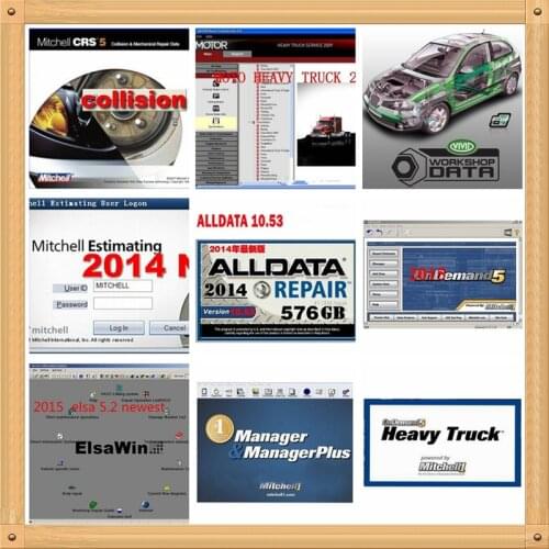 2020 free ship Alldata 10.53 Mit.chell auto repair software m.itchell onde.mand 2015+AutoData+All data+ElsaWin+Vivid+ATSG 1TB HD