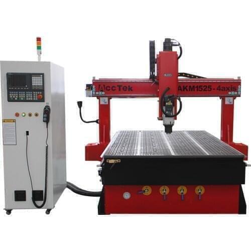 4 axis cnc router 1500*2500 for sale in reasonable price with vacuum table and Syntec controller