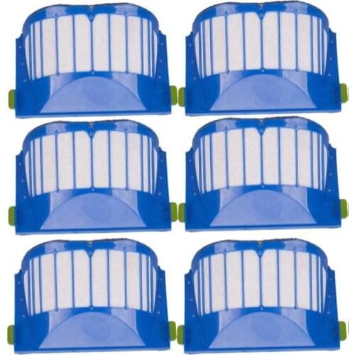 6PCS Blue Aero Vac Filters Replacement Parts Fit for iRobot 5/600 Series Accessories Vacuum Cleaner, Floor Sweeper Filter Vacuum