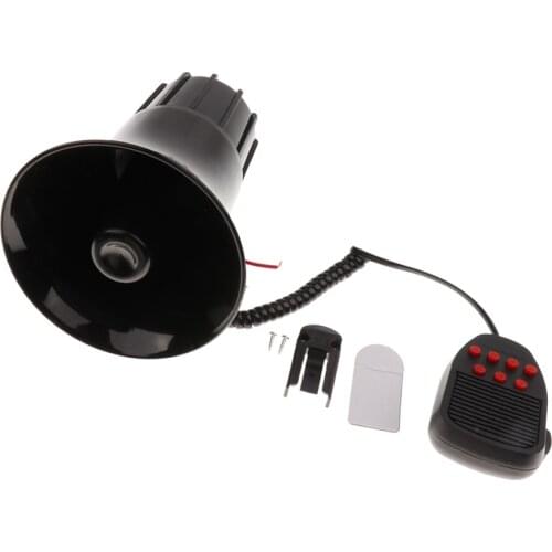7 Tone Alarm Horn With Mic PA Speaker For 12V 50W Universal Car Truck Motorcycle