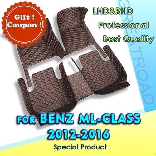 Car floor mats for BENZ ML class W166 2012 2013 2014 2015 2016 Custom foot Pads automobile carpet cover interior accessories