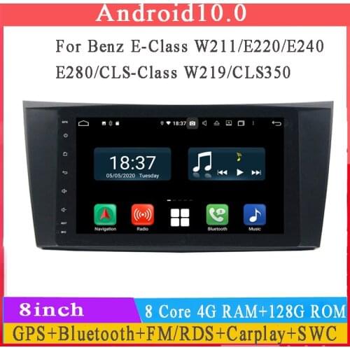 8inch touch button android 10 car audio player for Mercedes benz w219 w211 E280 w463 with gps navigation octa core 4G+64G