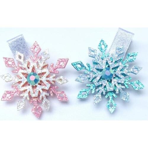 Boutique 10pcs Fashion Cute Glitter Snowflake Hairpins Solid Fairy Cartoon Floral Hair Clips Princess Headwear Hair Accessories