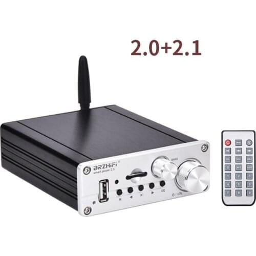 High Power 2.1 Digital Mini Power Amplifier 200W Bluetooth 5.0 U Disk TF Playback Remote Control Dual Channel TPA3116