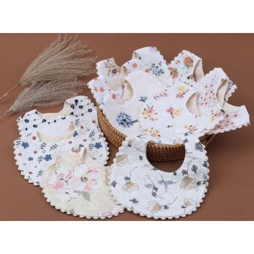 Baby Bibs Princess Embroidery Floral Bandana Saliva Towel Newborn Feeding Scarf P31B
