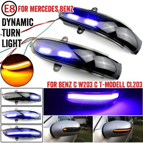For Mercedes Benz C Class W203 S203 CL203 2001-2007 Dynamic Turn Signal LED Side Mirror Indicator Blinker Sequential Light
