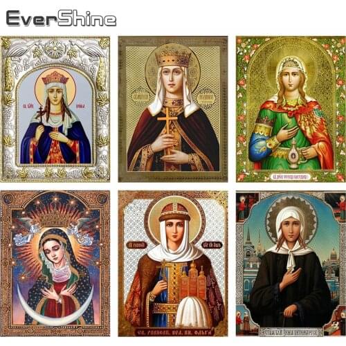 Evershine 5D DIY Diamond Painting Religion Full Square Drill Embroidery Icons Mosaic Cross Stitch Kit Needlework