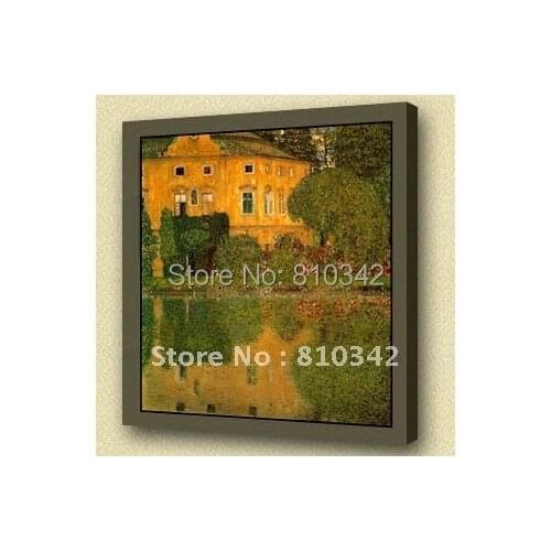 Canvas art handmade reproduction oil painting of Klimt landscape paintings for house