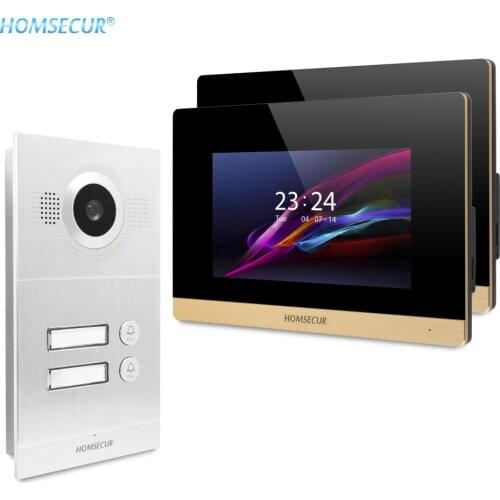 HOMSECUR 7inch Video Door Phone Intercom System+Dual-way Intercom for House/Flat BC121-2S+BM716-G