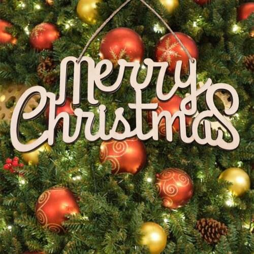 Merry Christams Natural Wood Slices Wooden Christmas Tree Hanging Ornaments Decoration Embellishments and Craft DIY with Strings