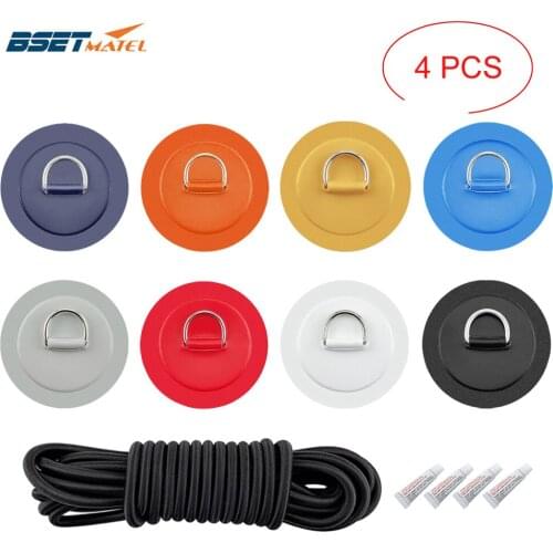 1 Set D Ring Pad PVC Patch Boat Deck Rigging 2.5m Black Elastic Bungee Rope Kit For Stand Up Paddle Board SUP Deck Accessories