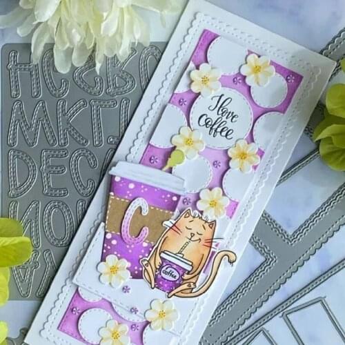 Drinking Coffee Metal Cutting Dies & Coordinating Stamp For Scrapbooking Craft Embossing Stencil Die Cut Making Card