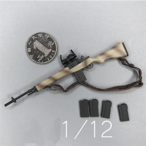 Scale 1/12th CrazyFigure LW006 Black Hawk Sniper M14 Weapon Model For Usual 6inch Doll Figures Collection