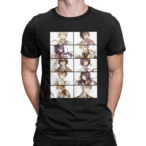 Mens T-Shirt Bungou Stray Dogs Vintage Cotton Tees Short Sleeve T Shirt o-Neck Clothing Gift Streetwear