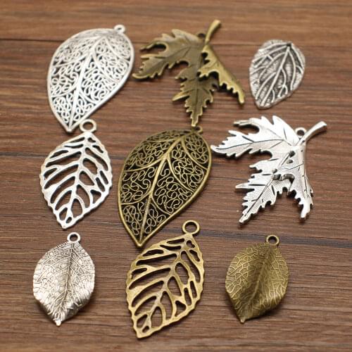 New Big Leaves Charm Pendants Diy Jewelry For Necklace Bracelet Craft Findings