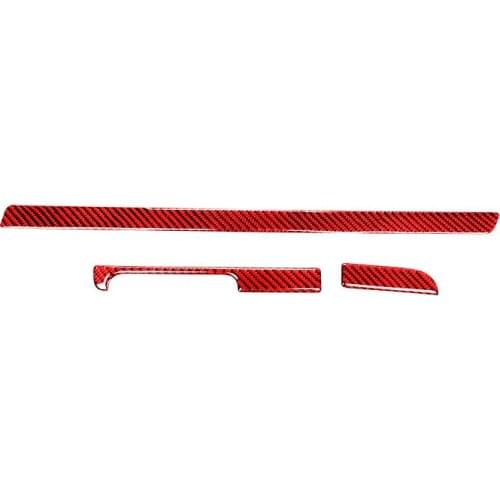 Carbon Fiber Instrument Panel Cover Trim for Scirocco 2009 2010 2011 2012 2013 2014 2015 2016 (Red)