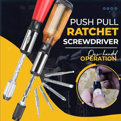 6 In 1 Push Pull Ratchet Screwdriver Ratchet Foldable Practical Multifunctional Hex Interface Lock Disassemble Screwdriver Tool