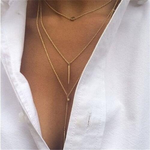 Lusion Brand Multi-layer Vertical bar Choker Necklace Luxury Ladies Boho Chunky Necklaces Fashion Accessories Wholesale Price