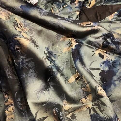 The watered gauze fabric real 60% silk and 40% cotton bamboo Satin vintage fabric hanfu kimono cheongsam cloth fabric 0.5meter