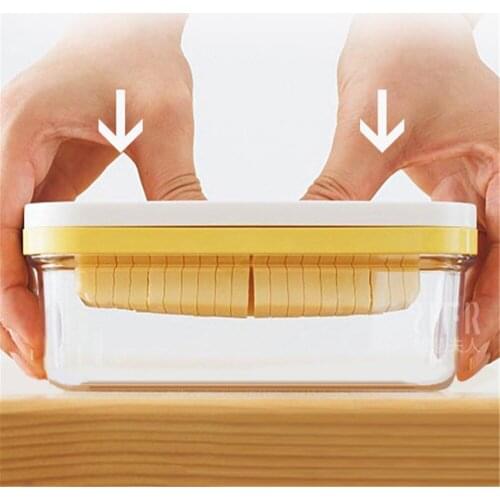Portable Butter Sealing Box with Cutting Net Cheese Cutting Container Food Preservation Ceramic Keeper Baking Rectangle Organzer