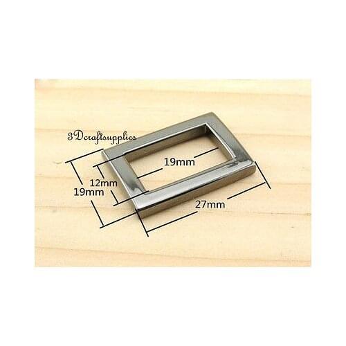 Rectangle Rings gunmetal alloy webbing Belt buckle 19 mm 3/4 inch 14 pcs AT66