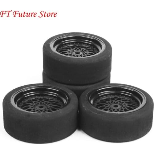 Rc Car Sponge Tires And Wheel /12mm Hex Foam Tires For 1/10 Scale On-Road Racing Car Model Toys Accessory