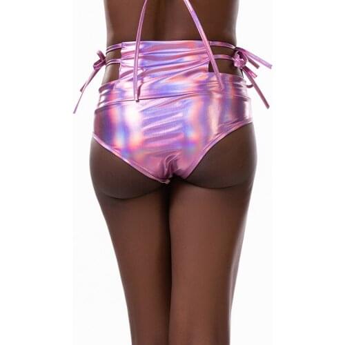 LJCUIYAO Summer Hollow Out High Waisted Booty Mini Shorts For Dancewear Clubwear Spandex Bandage Bottoms Sports Leather Short