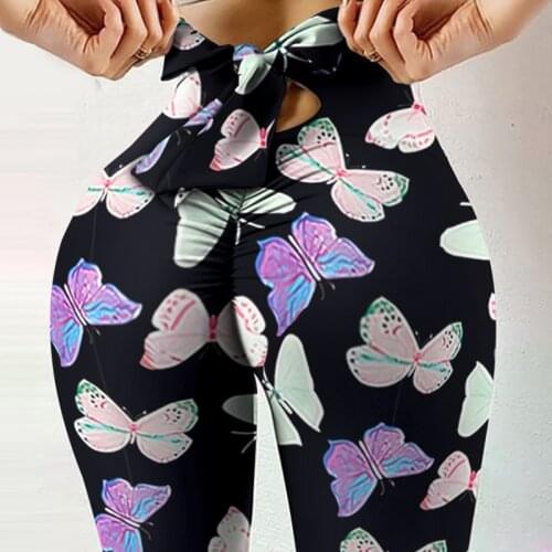 Gym Print Floral Yoga Pants Sports Wear For Women Professional Running Fitness Sport Leggings Workout High Waist Seamless Pant