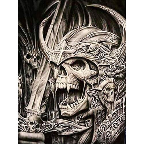 Skeleton Armor Warrior Diamond Painting Round Full Drill Nouveaute DIY Mosaic Embroidery Cross Stitch Halloween Portrait Pattern