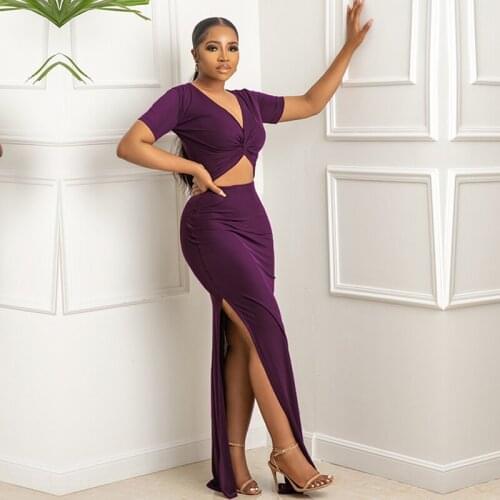 Sexy V Neck Short Sleeve Maxi Dress Cut Out Split Bodycon Long Robe 2021 Autumn Fall Harajuku Fairy Grunge Evening Dresses