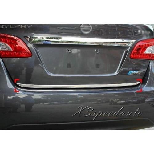 High Quality Chromed Tailgate rear Trunk Hatch Lower Lid Trim For Nissan Sentra Sylphy 2012 2013