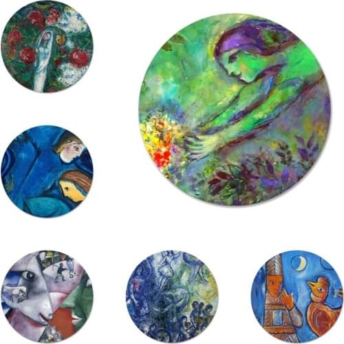 58mm Marc Chagall Icons Pins Badge Decoration Brooches Metal Badges For Clothes Backpack Decoration
