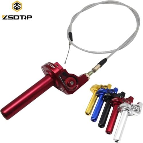 ZSDTRP CNC Aluminum 22mm Throttle Grip Twist Quick Action Gas Throttle With Cable Fit KTM Apollo Bosuer Dirt Pit Bike Race